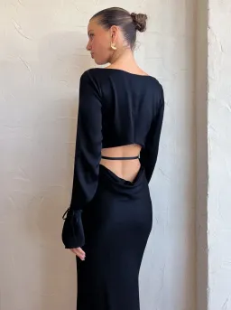 Bec & Bridge Diamond Days Long Sleeve Maxi Dress in Black Size 10 / M for rent on The Volte - image 8