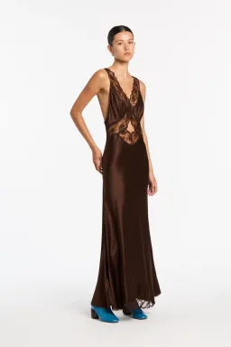 Sir the Label Aries Cut out Gown Chocolate Size 1/ Au 8 for rent on The Volte - image 1