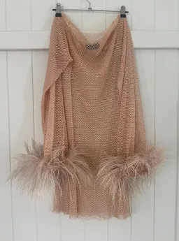 Santa Brands Feathers Mini Dress Blush One Size for rent on The Volte - image 6