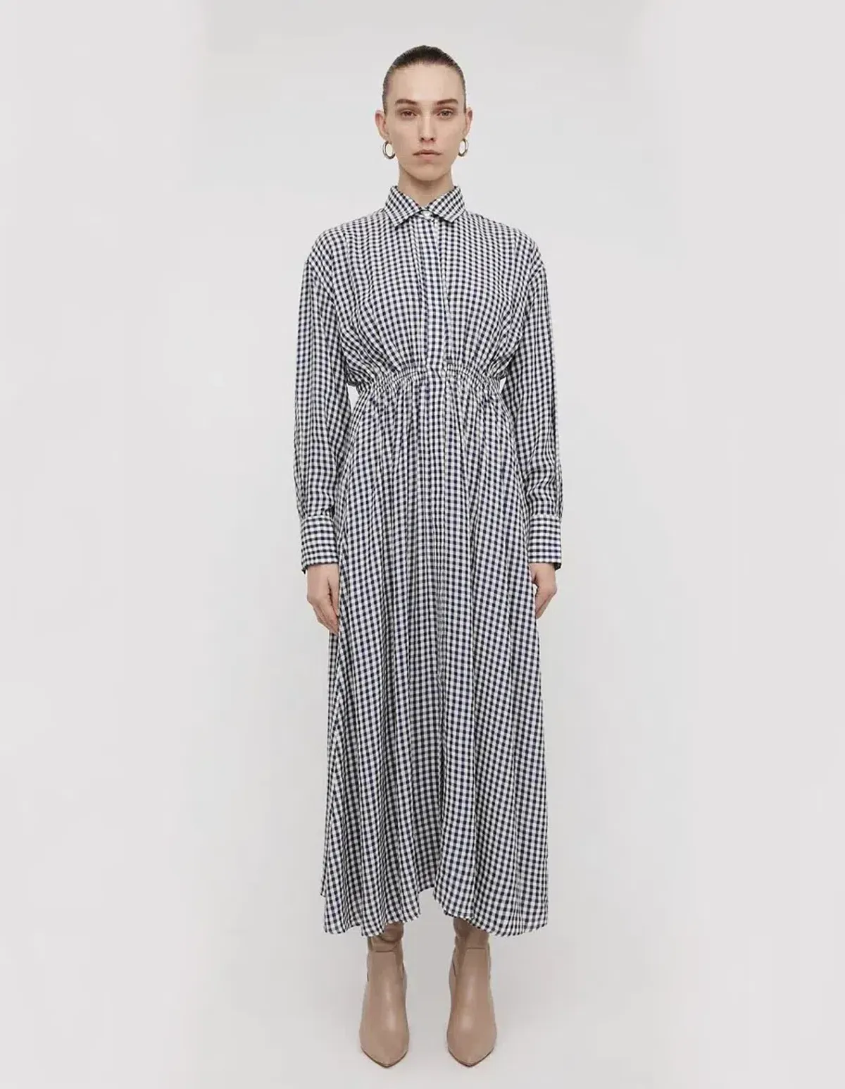 Scanlan Theodore Gingham Shirtdress Print Size 8 - Image 1