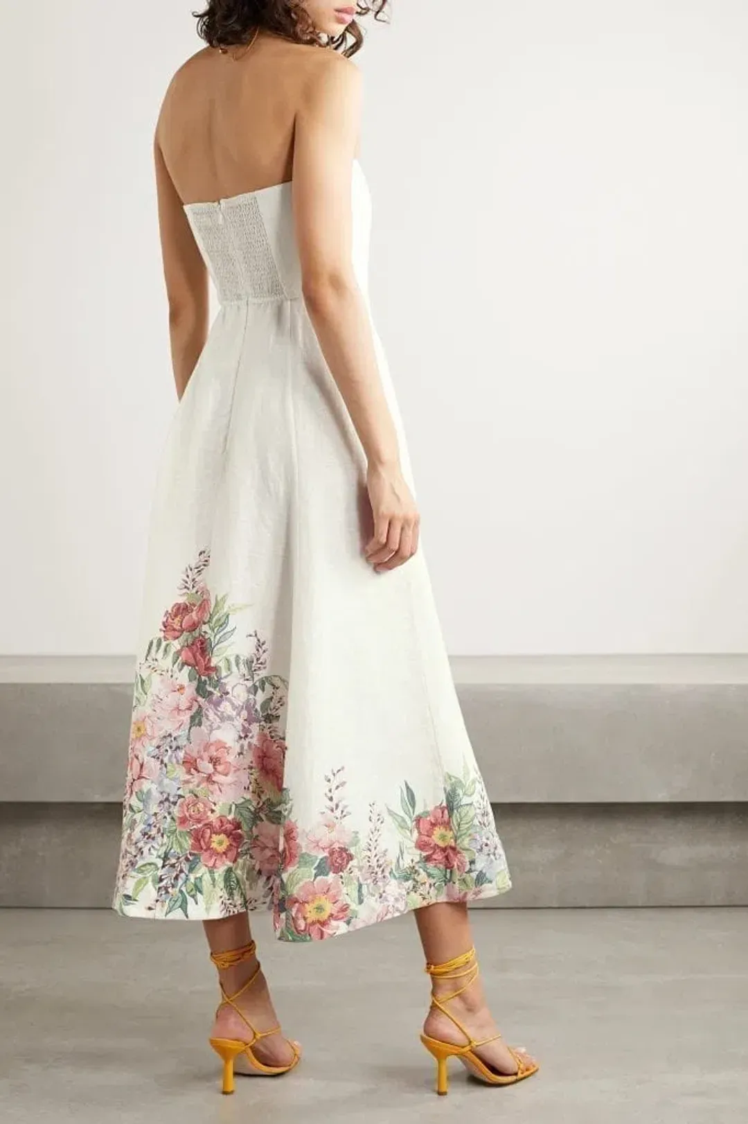 Zimmermann Bellitude Midi Floral Linen Midi Dress Floral Size 2/Au 12 for rent on The Volte - main image