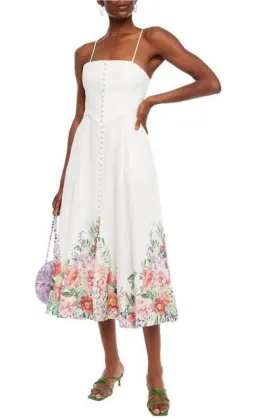 Zimmermann Bellitude Midi Floral Linen Midi Dress Floral Size 2/Au 12 for rent on The Volte - image 2