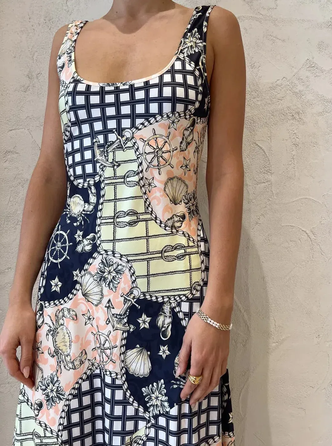 By Nicola Beneath The Stars Slip Dress in Geo Print Size 12 for rent on The Volte - main image