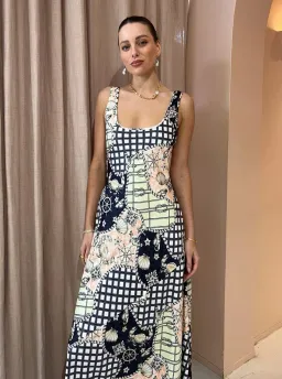By Nicola Beneath The Stars Slip Dress in Geo Print Size 12 for rent on The Volte - image 3