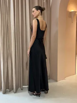 By Nicola Beneath The Stars Bias Cut Slip Dress in Black Size 12 for rent on The Volte - image 7