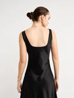 By Nicola Beneath The Stars Bias Cut Slip Dress in Black Size 12 for rent on The Volte - image 15