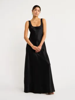 By Nicola Beneath The Stars Bias Cut Slip Dress in Black Size 12 for rent on The Volte - image 8