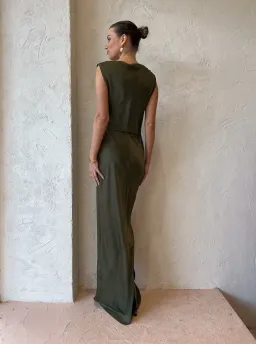 Rumer Iluka Maxi Dress Khaki Size M / AU 10 for rent on The Volte - image 2
