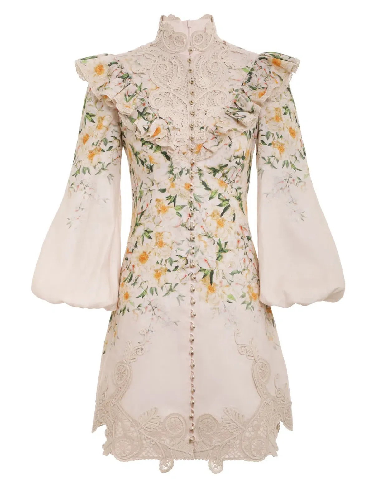 Zimmermann The Coaster Battenburg Blouse in Blush Garden FloralSize 1/Au 10 - Image 2