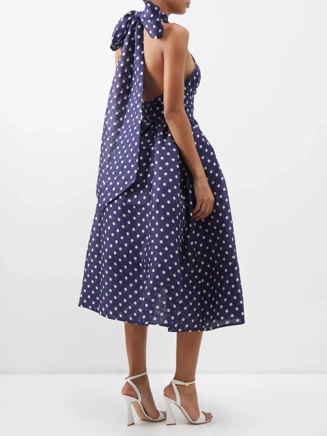 Zimmermann High Tide Halterneck Polka Dot Midi Dress Print Size 4 / Au 16 for rent on The Volte - main image