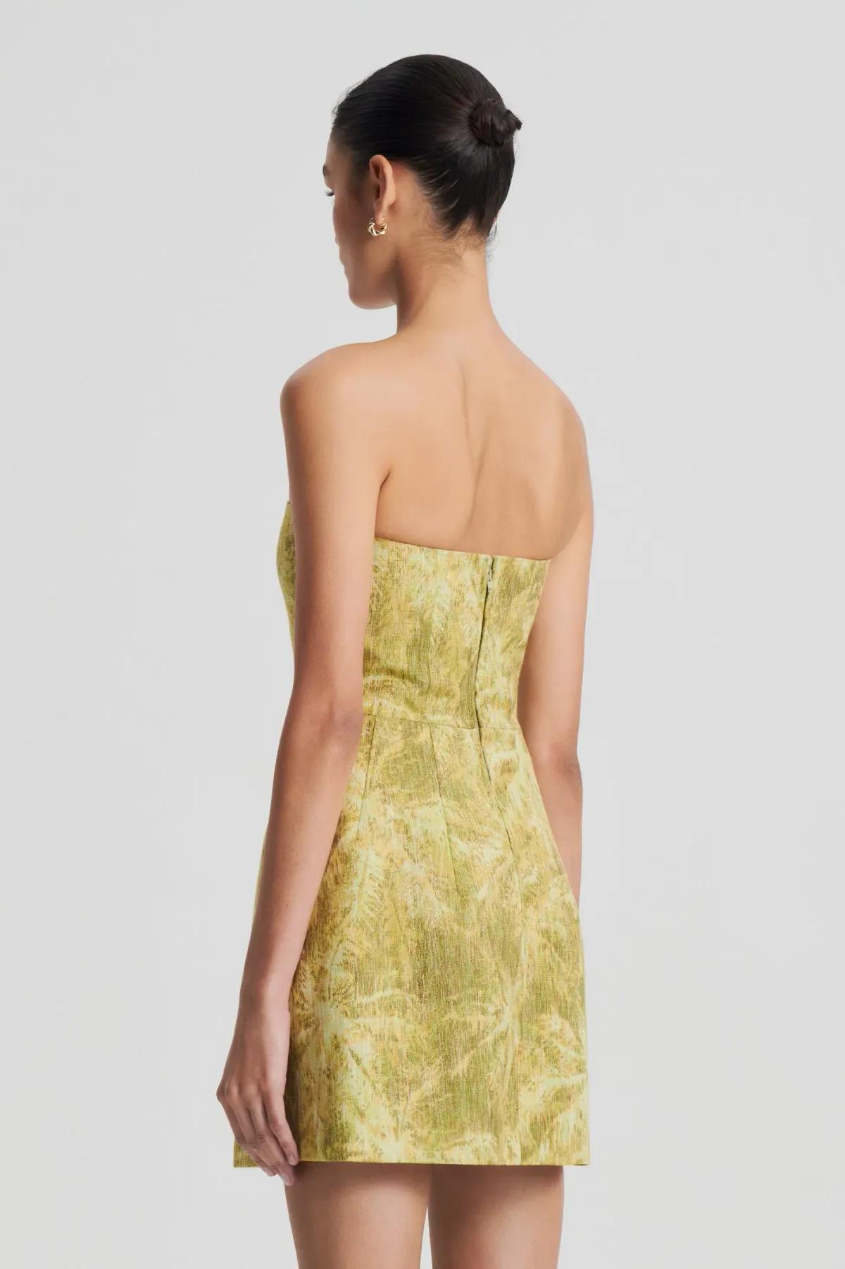 Scanlan Theodore Mini Tinsel Linen Dress Lime Size 10 - Image 2