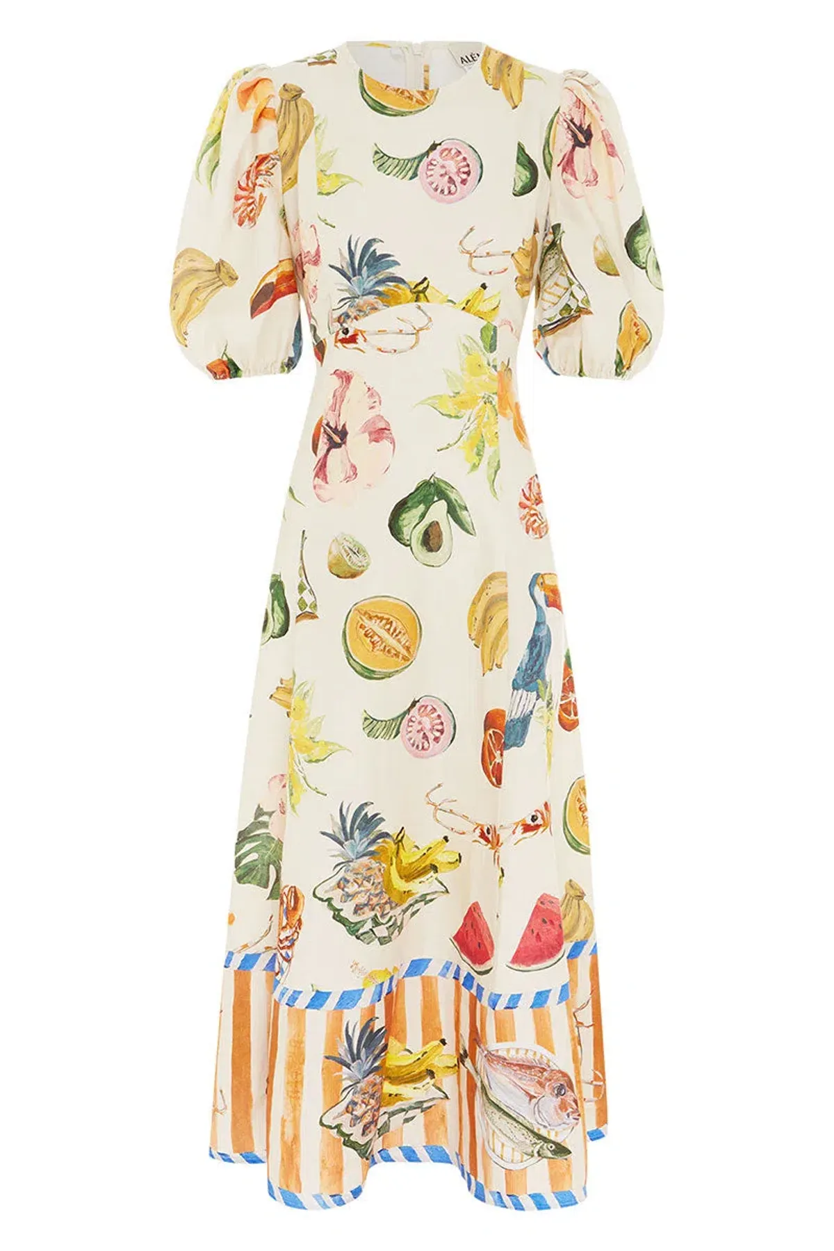 Alémais Theo Midi Dress Cream/Print Size Au 12 - Image 2