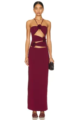Maygel Coronel Veranera Midi Dress Burgundy One Size for rent on The Volte - image 1