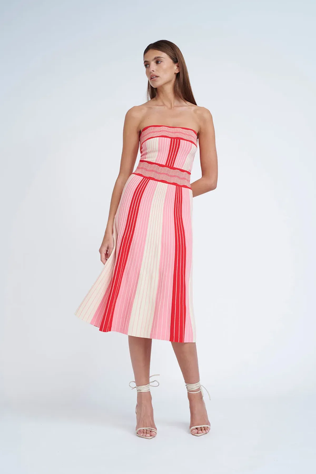 By Johnny Pipe Stripe Knit Dress Pink Multi Size 10 for rent on The Volte - main image