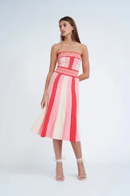 By Johnny Pipe Stripe Knit Dress Pink Multi Size 10 for rent on The Volte - image 1