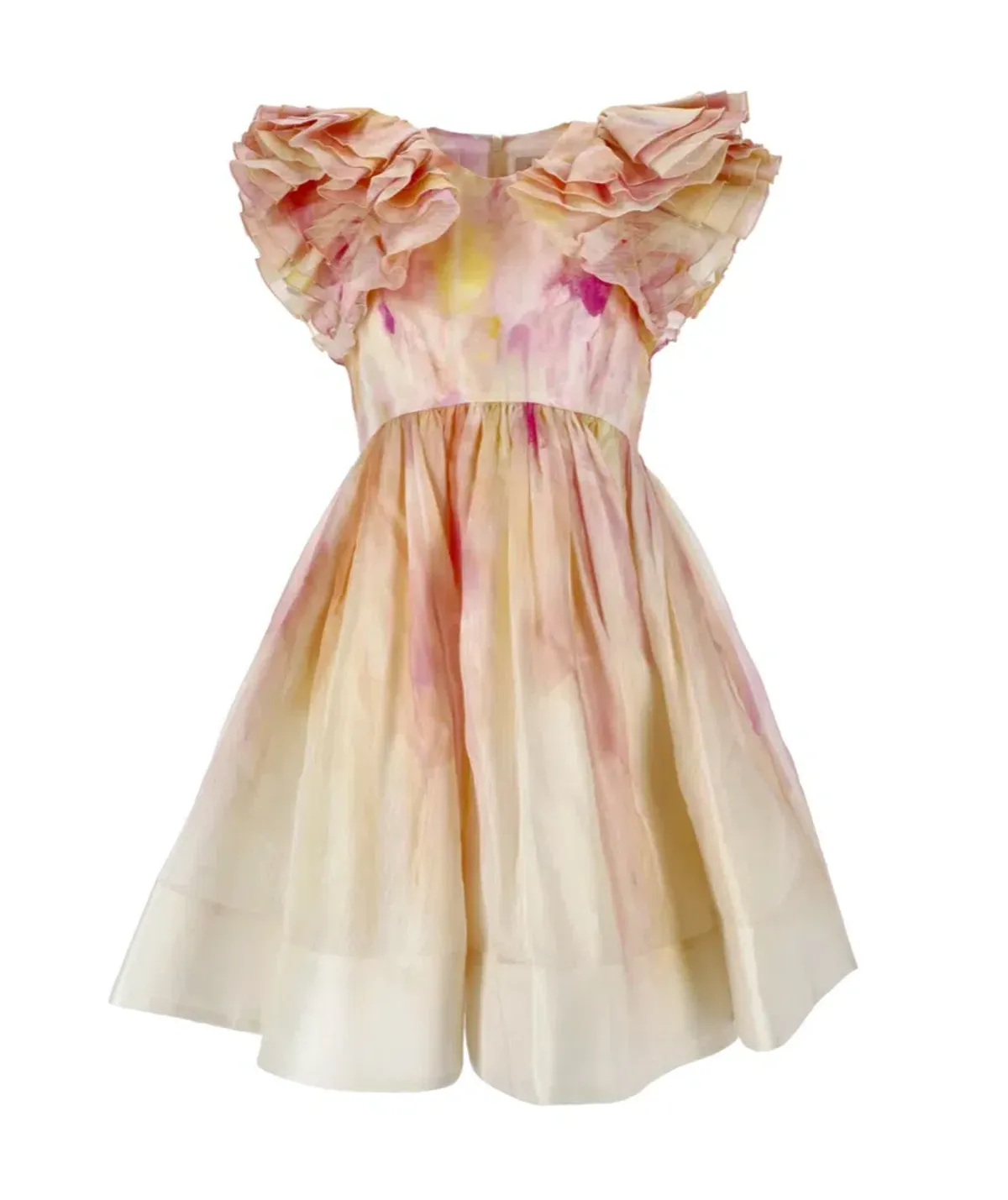 Zimmermann Prima Ruffle Mini Dress Abstract Multi Size 0 / Au 8 - Image 3