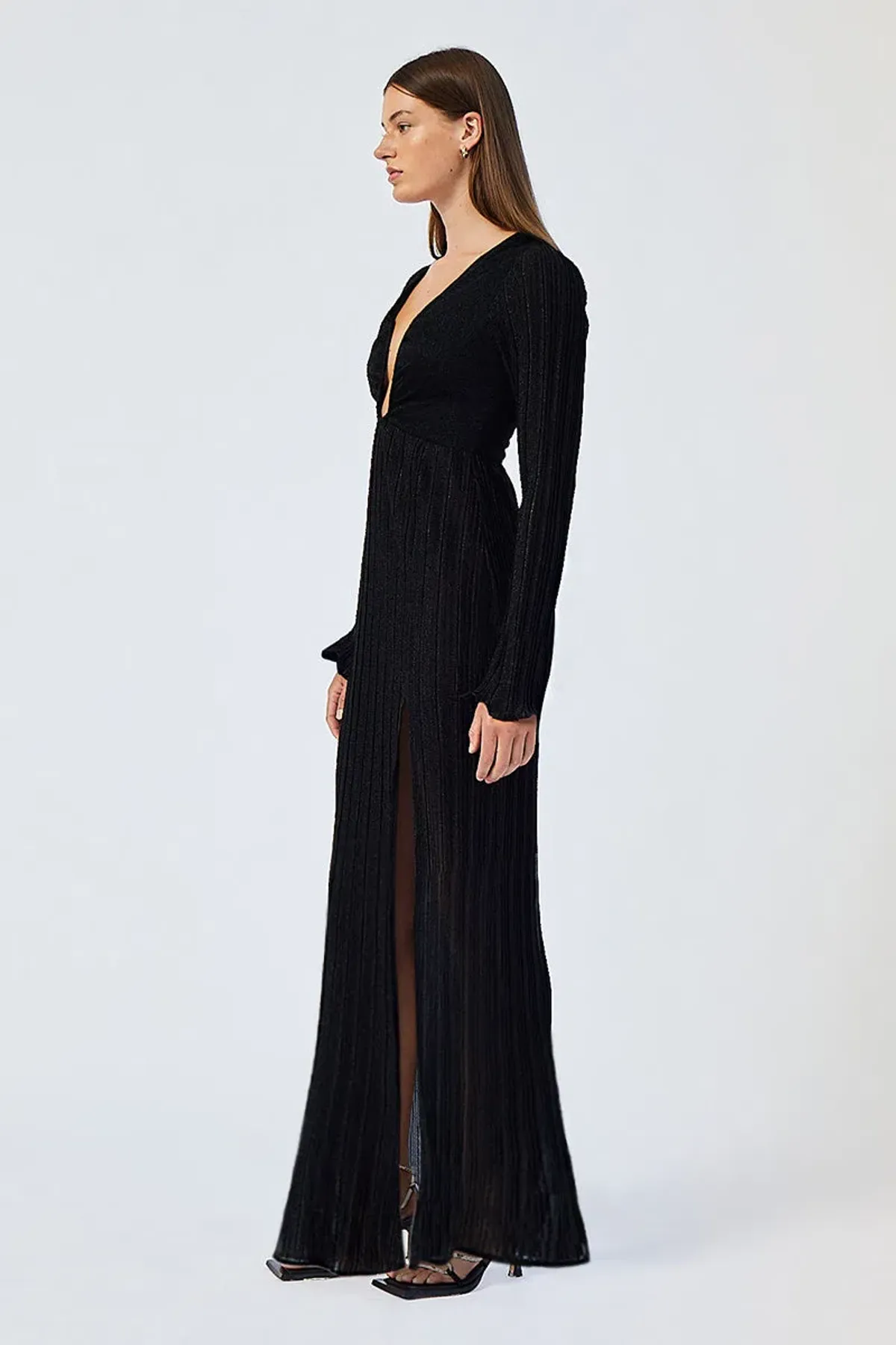 Suboo Crystal V Neck Maxi Dress Black Size S/AU 8 - Image 3