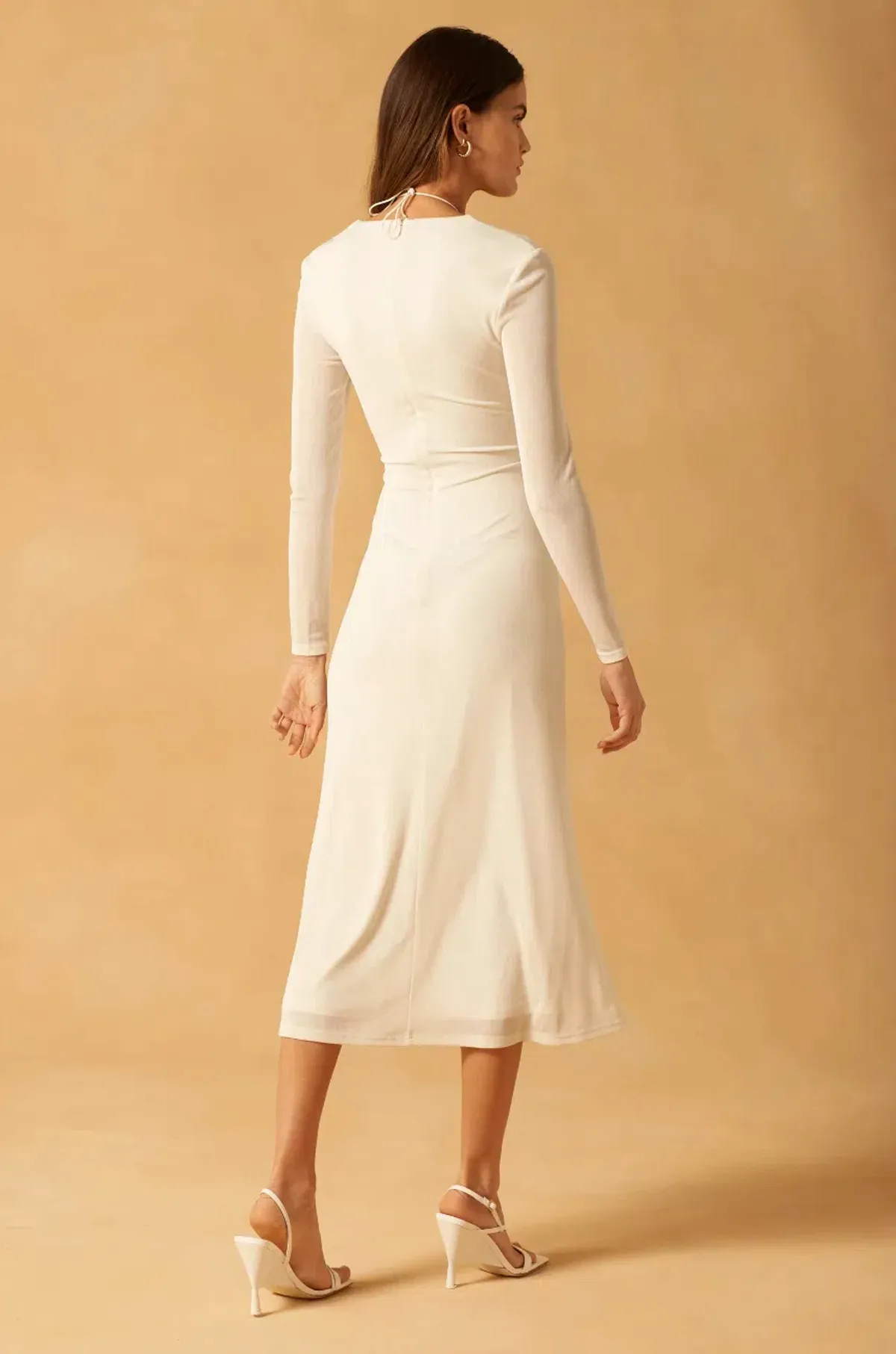 MISHA Kerry Slinky Jersey Midi Dress White Size 10/M - Image 2