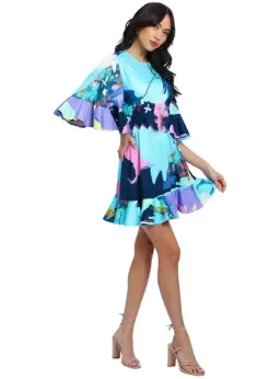Leo & Lin Illusory Mini Dress Multi Print Size AU 12 for rent on The Volte - image 2