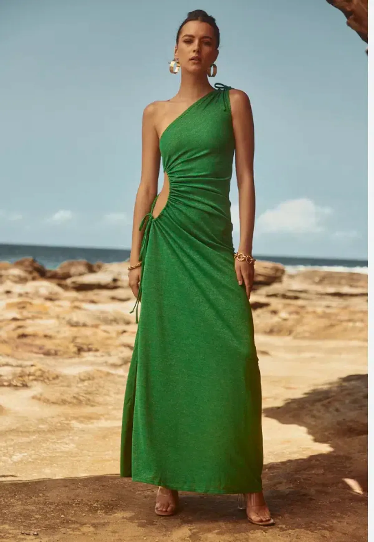 Sonya Moda Nour Maxi Dress In Forest Green Size AU 10 - Image 1