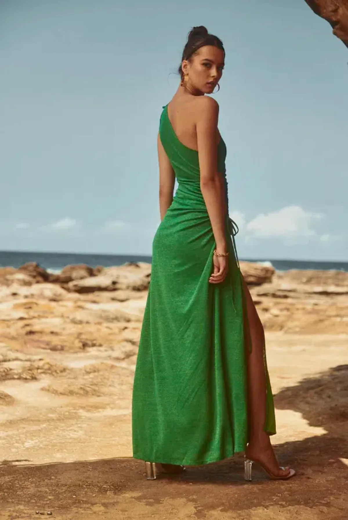 Sonya Moda Nour Maxi Dress In Forest Green Size AU 10 - Image 2