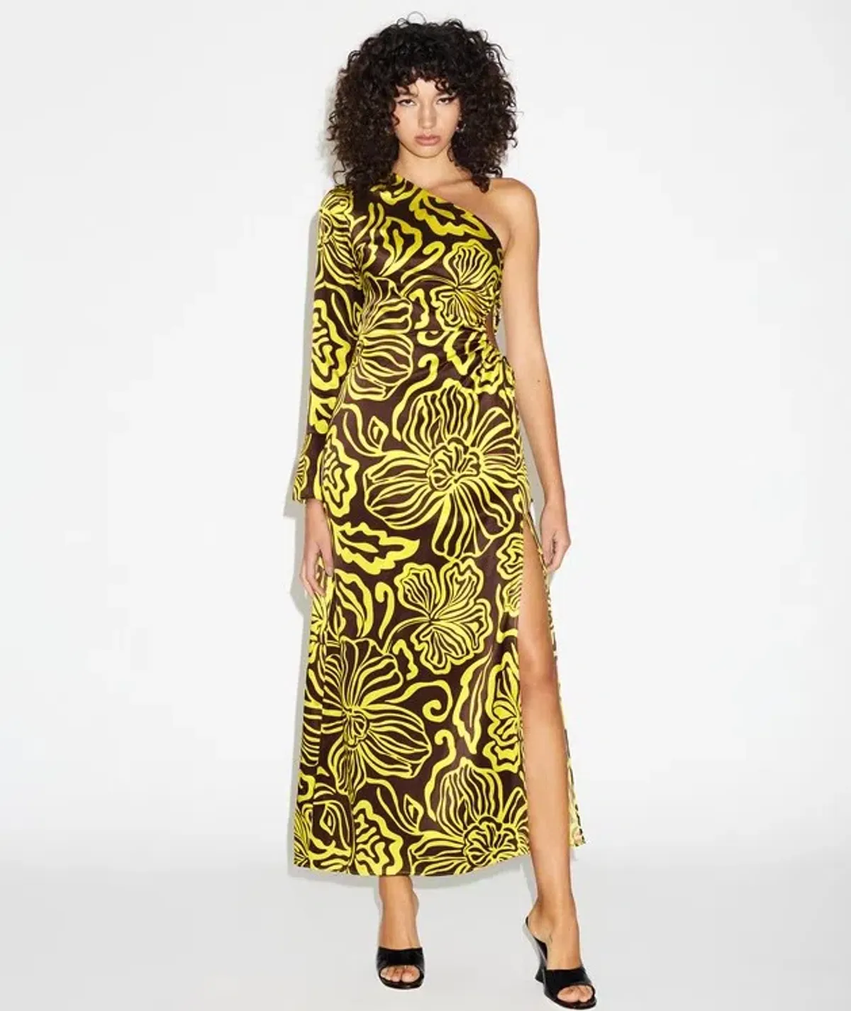Lover Solana Silk One Shoulder Cut Outs Midi Dress Size AU 12 - Image 1