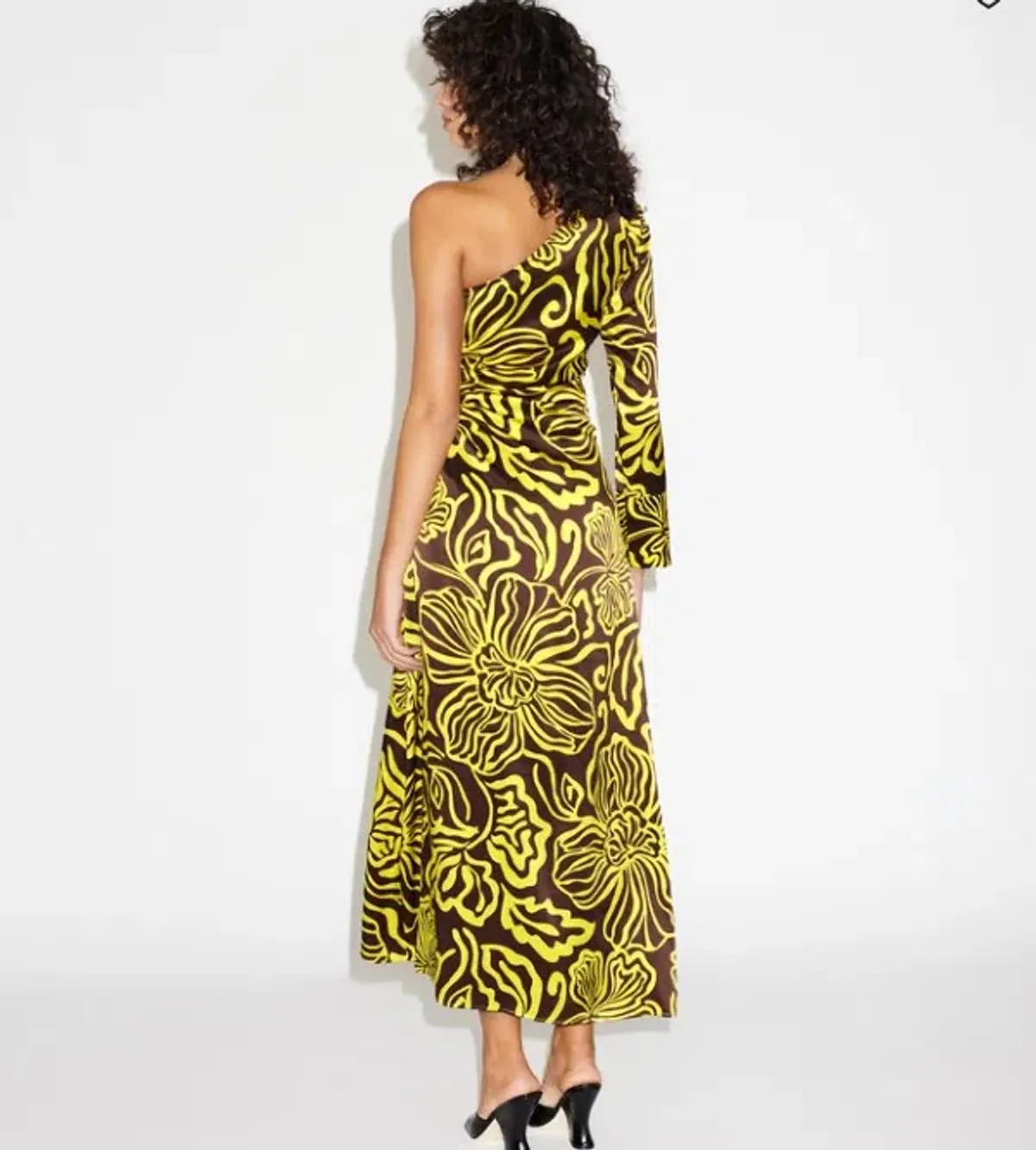 Lover Solana Silk One Shoulder Cut Outs Midi Dress Size AU 12 - Image 2