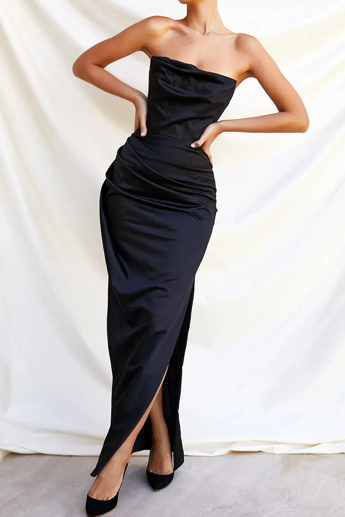 House Of CB Adrienne Strapless Corset Dress Black Size M / AU 10 - Image 4