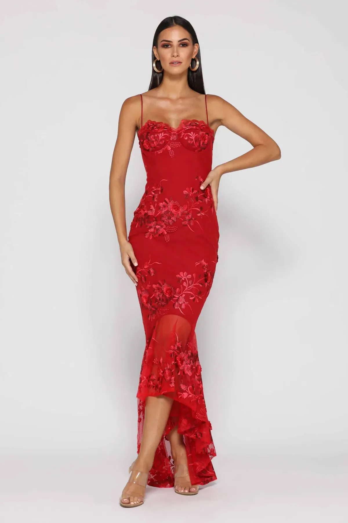 Elle Zeitoune Renee Dress Red Size 10 for rent on The Volte - main image