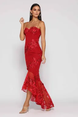 Elle Zeitoune Renee Dress Red Size 10 for rent on The Volte - image 2