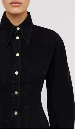 Scanlan Theodore Black Denim Cocoon Sleeve Mini Dress Size 10 for rent on The Volte - image 3