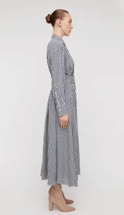 Scanlan Theodore Gingham Dress Navy Cream Size 10 for rent on The Volte - image 2