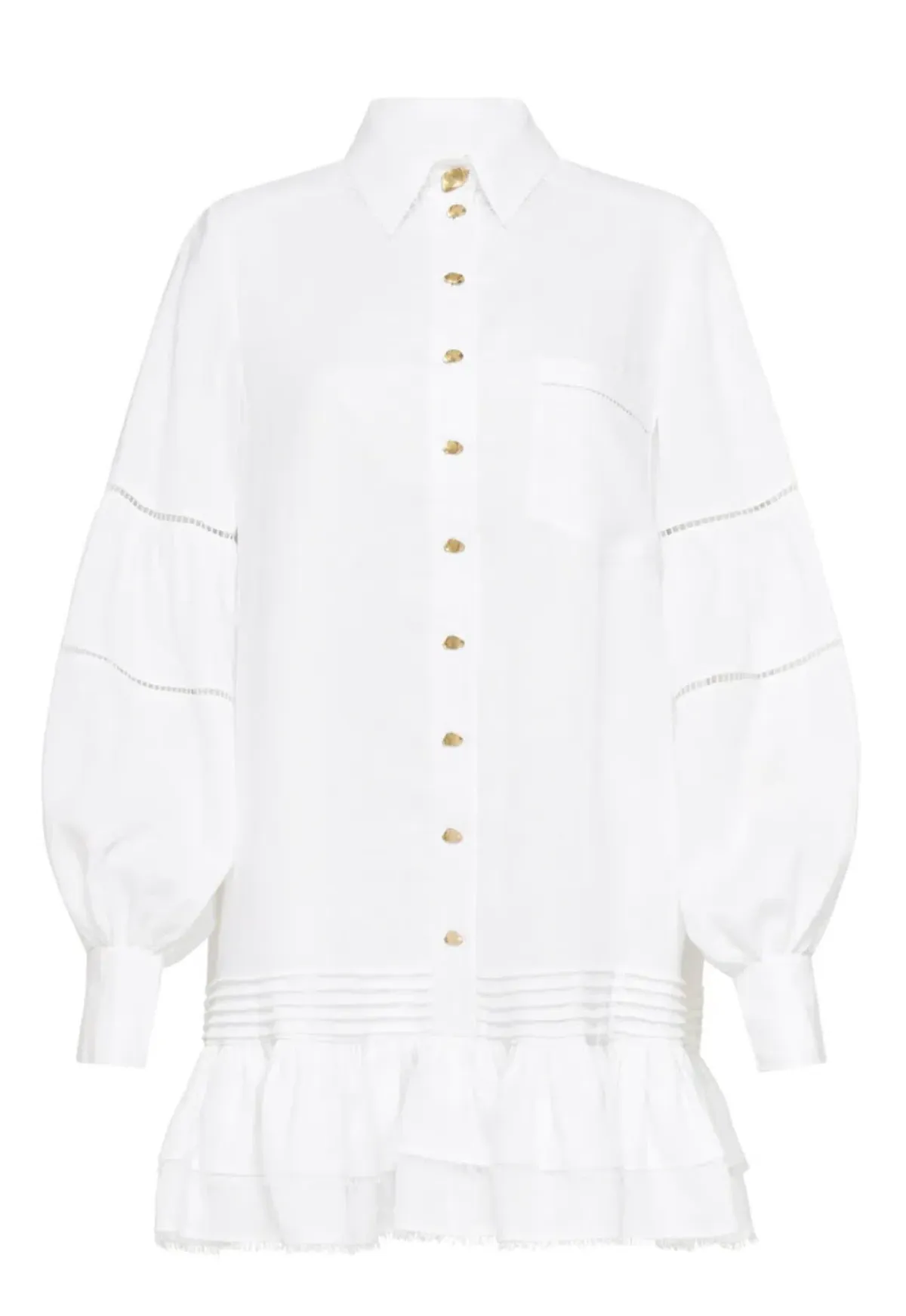Aje Lotus Shirt Mini Dress White Size AU 10 - Image 6