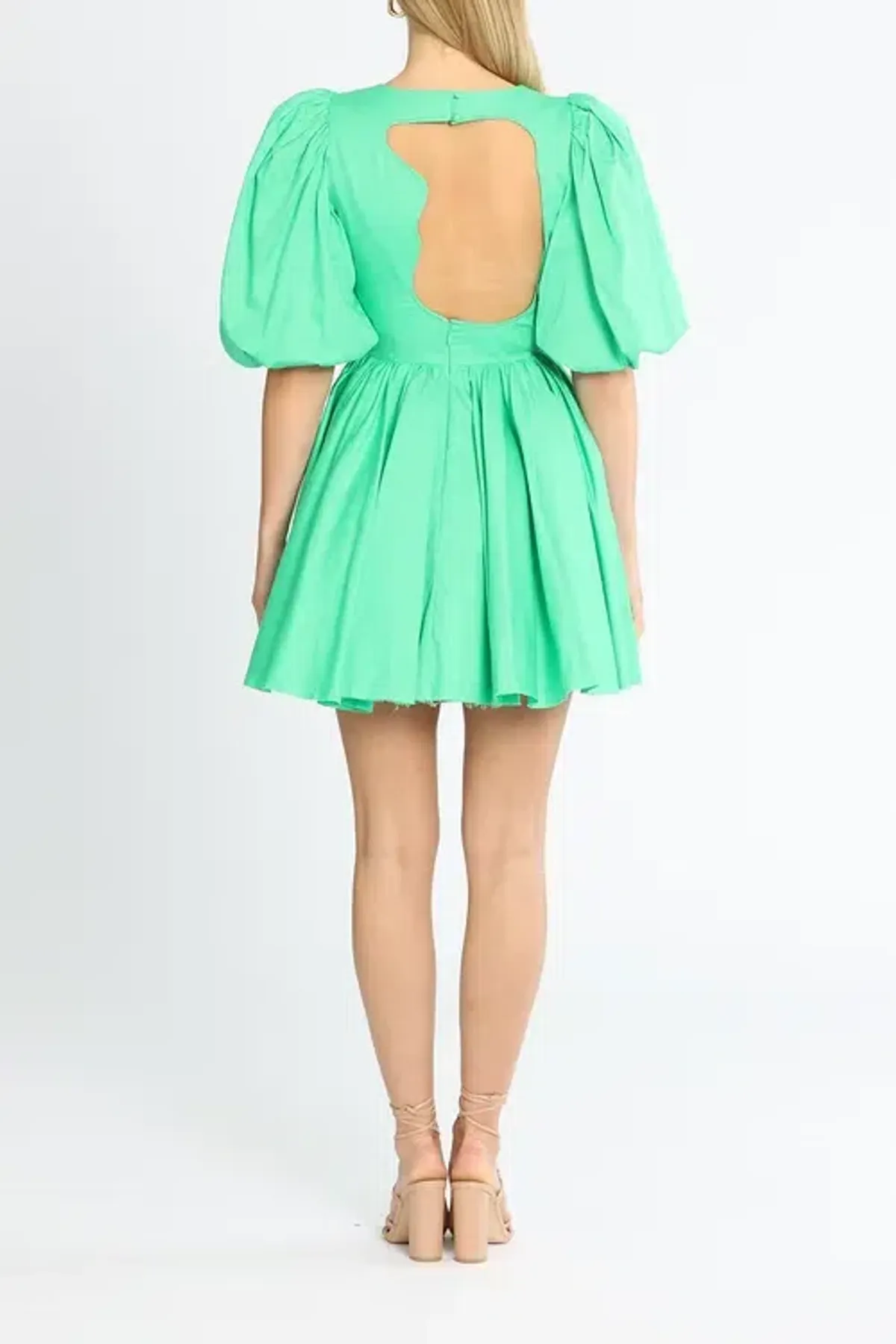 Aje Colette Cut Out Mini Dress Green Size AU 6 - Image 3