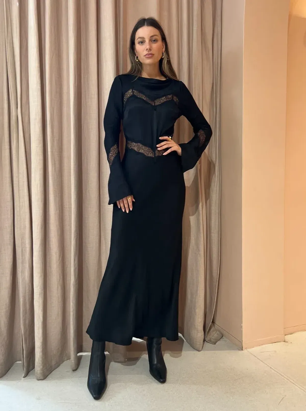 Bec & Bridge Spencer Lace Long Sleeve Maxi Dress in Black Size 6 / XS - Image 1