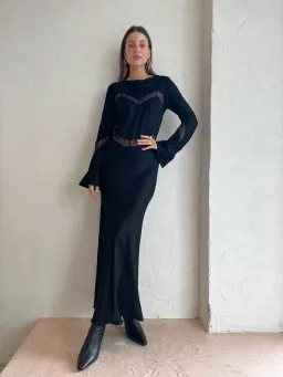 Bec & Bridge Spencer Lace Long Sleeve Maxi Dress in Black Size 6 / XS for rent on The Volte - image 6