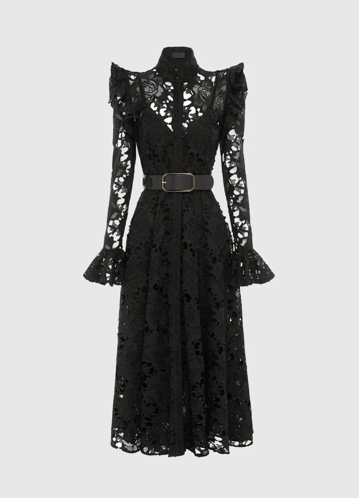 Leo Lin Aliyah Lace Butterfly Sleeve Midi Dress Black Size 8 - Image 3