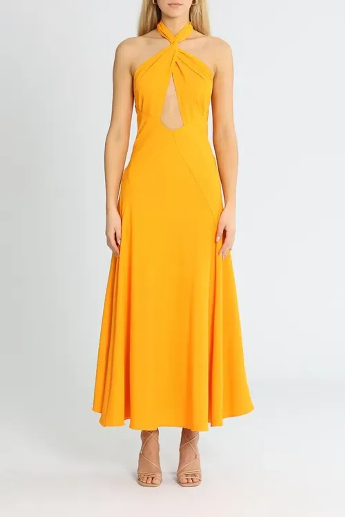 By Johnny Zina Midi Dress Orange Size 10 - Image 1