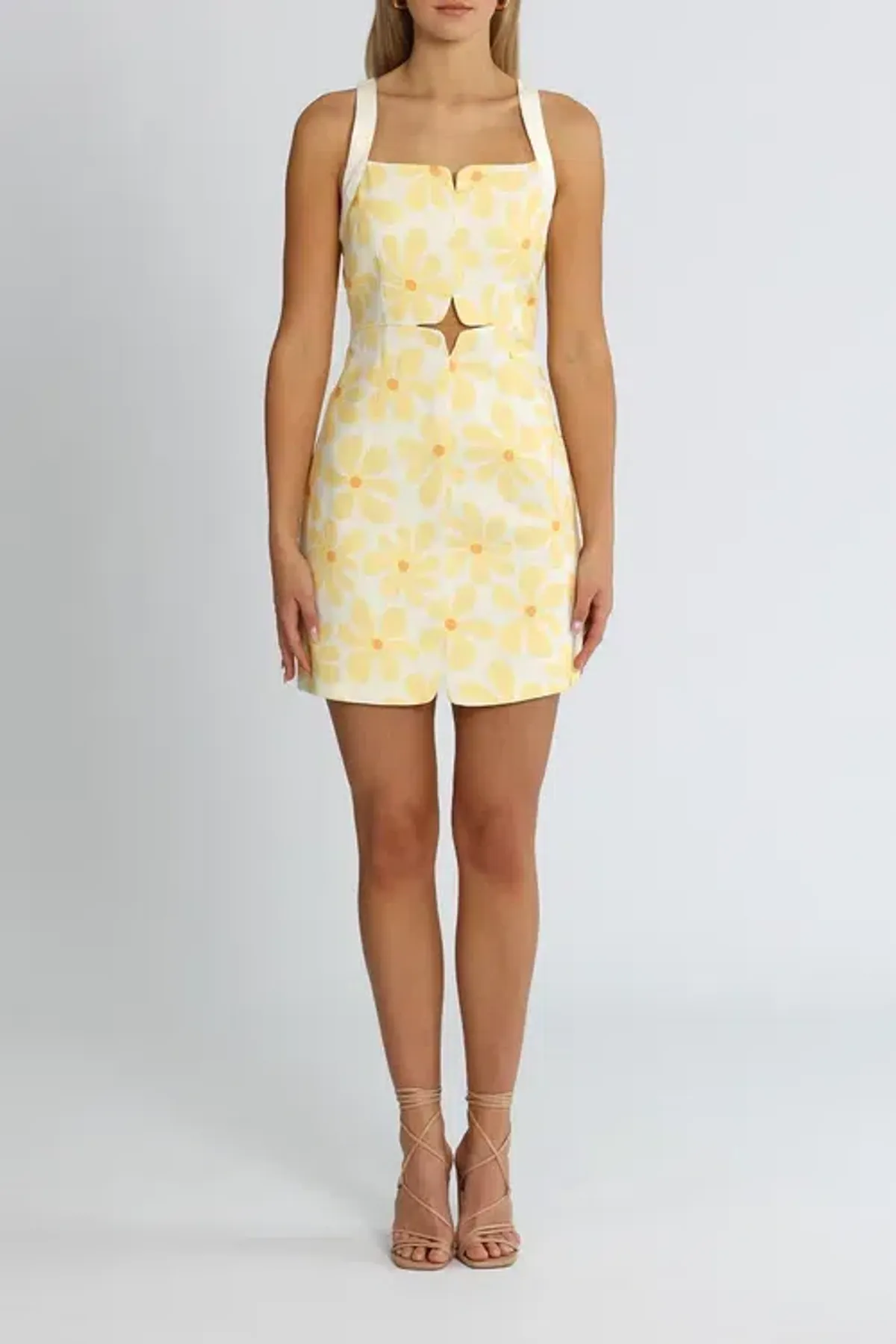 By Johnny Callie Mini Sun Dress Floral Yellow Size 8 - Image 1
