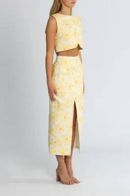 By Johnny Callie Sun Crop and Skirt Set Floral Yellow Size 10 for rent on The Volte - image 2