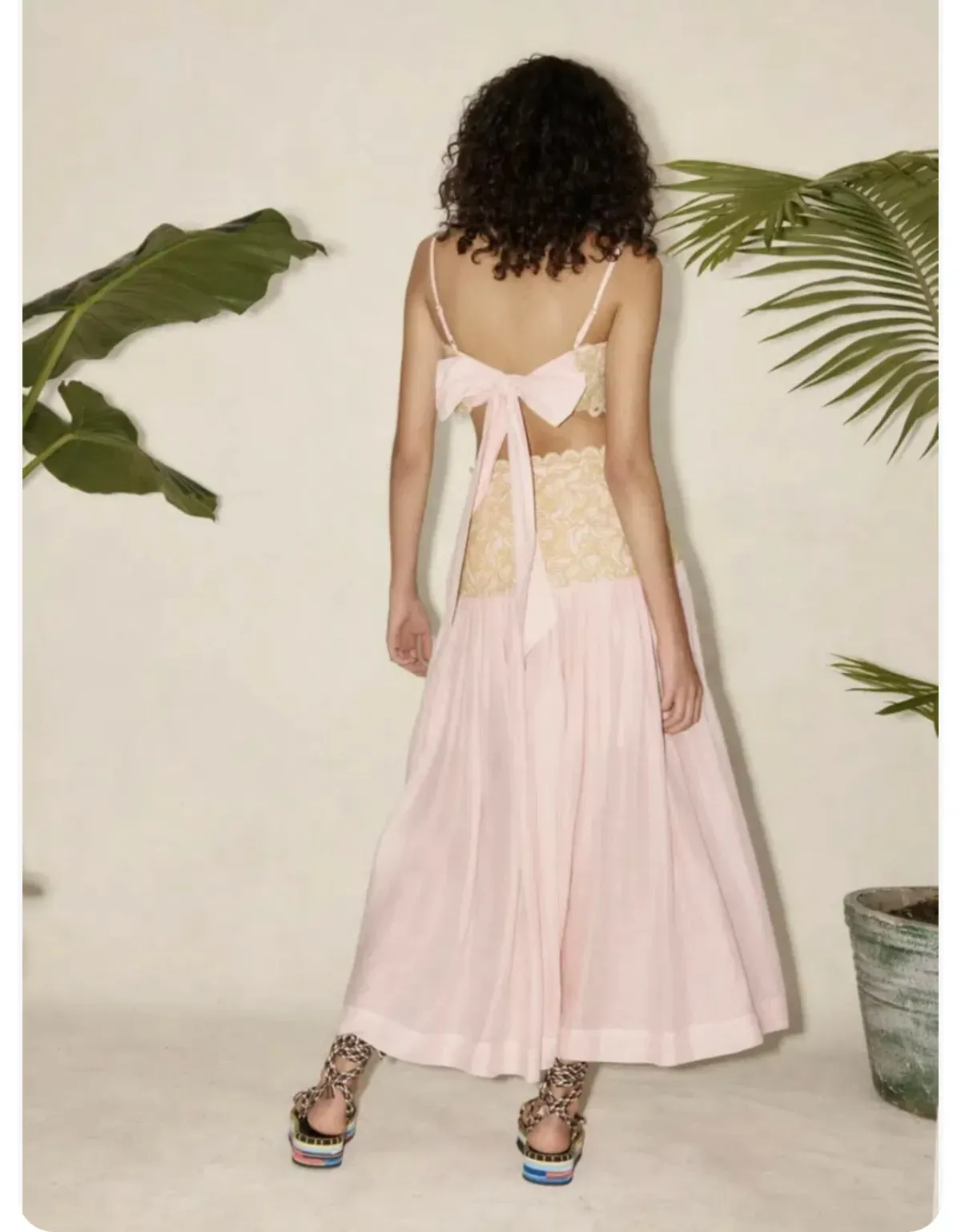 Alemais Anthea Tie Back Crop And Broderie Skirt Set Pink Size AU 14 - Image 14