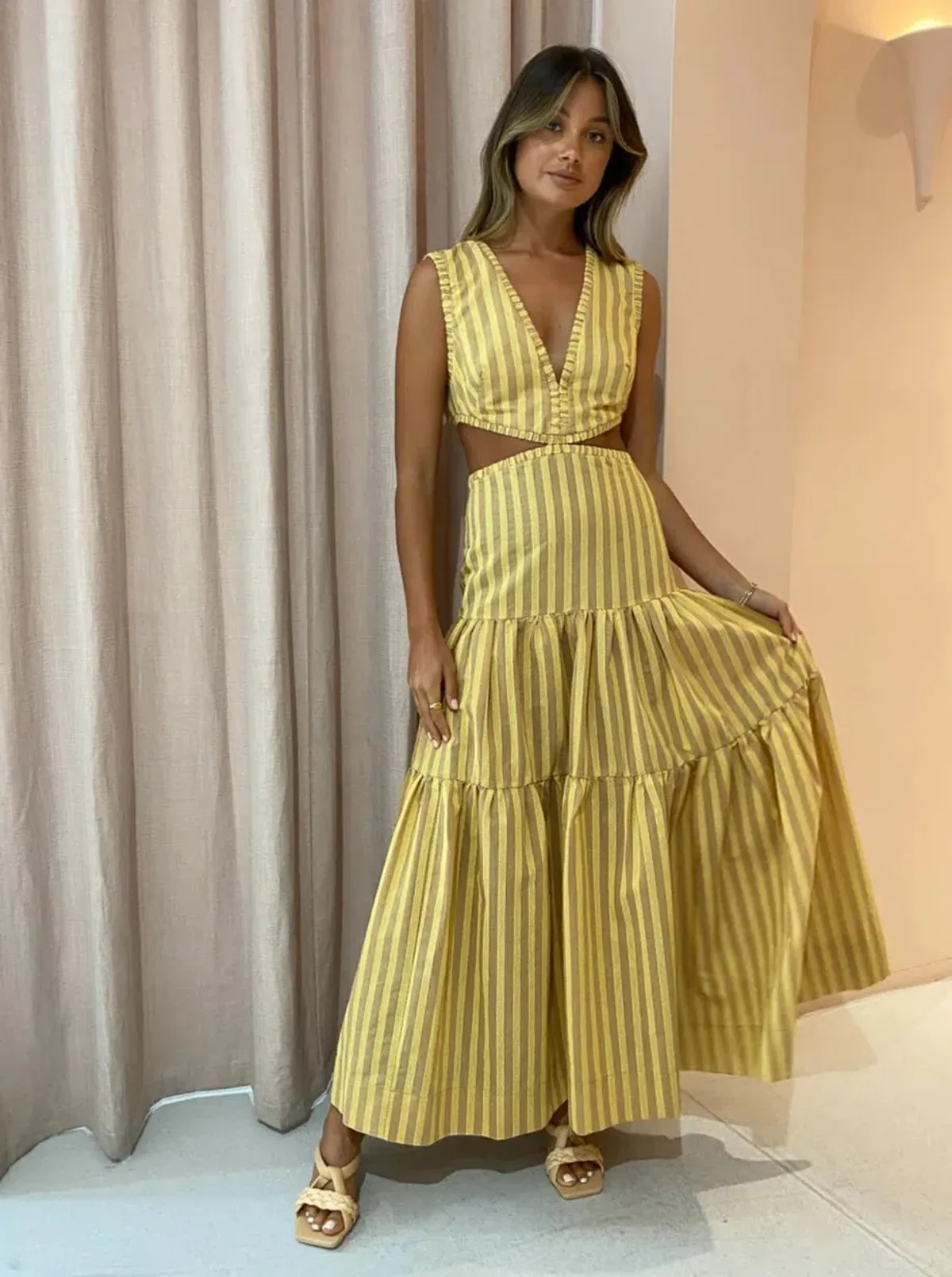 Bec & Bridge Liliana Maxi Dress Stripe Size 12 - Image 1