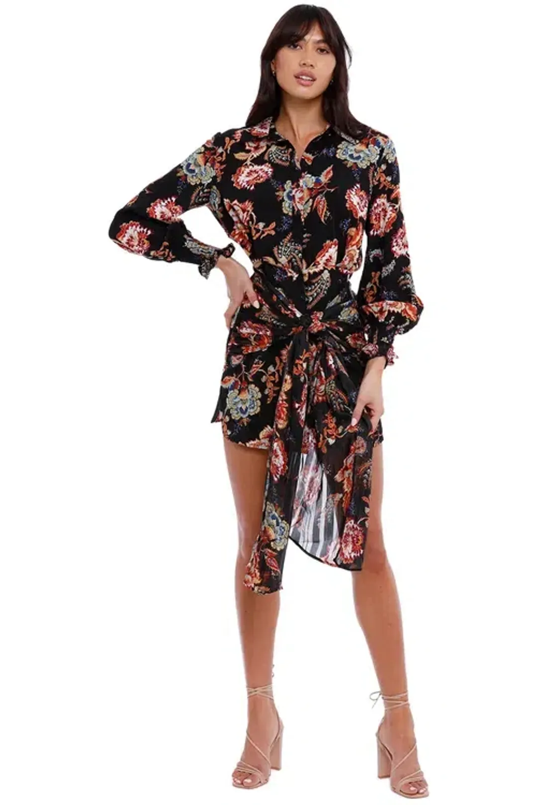 Elliatt Independence Dress Black Multi Print Size AU 8 for rent on The Volte - main image