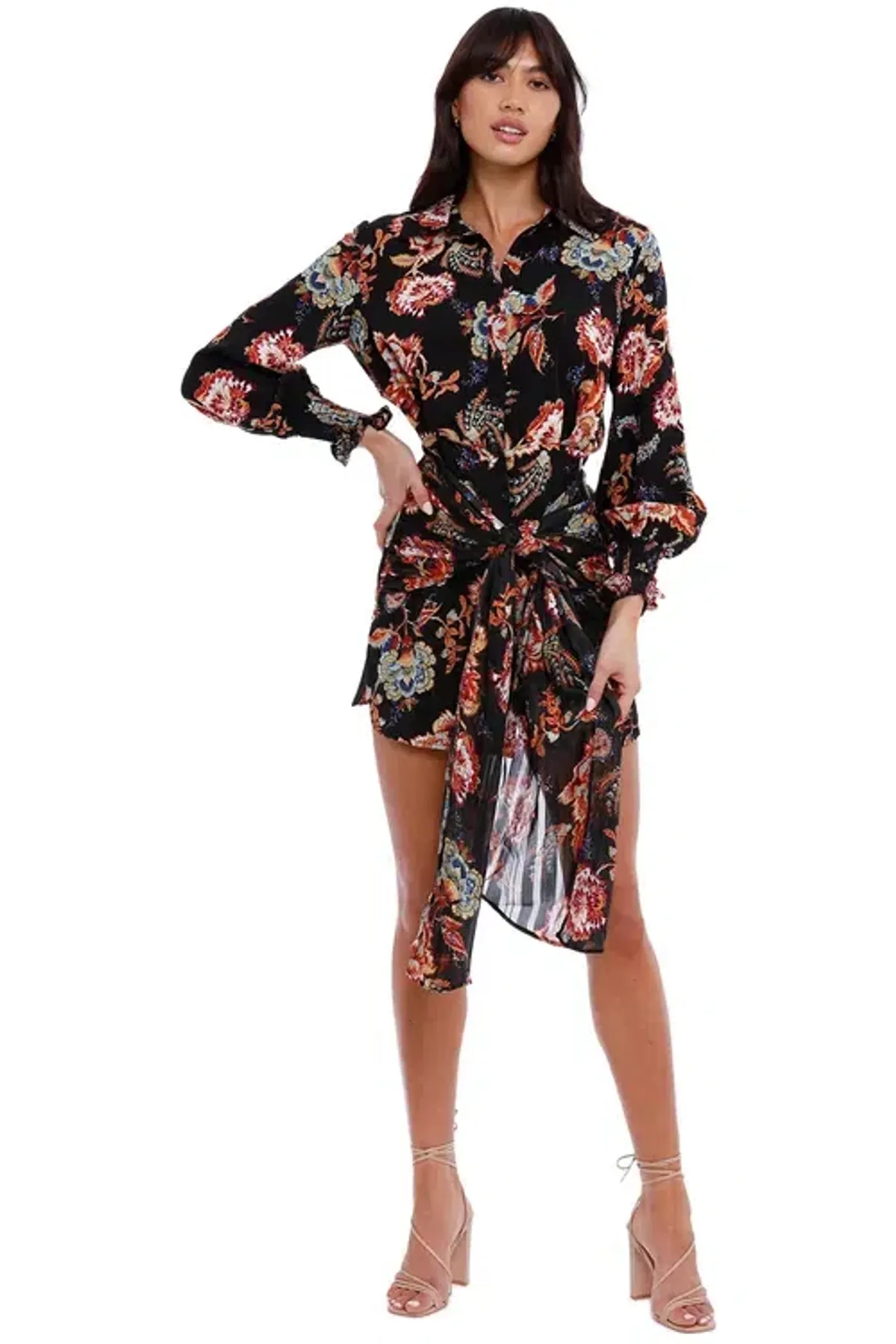 Elliatt Independence Dress Black Multi Print Size AU 8 for rent on The Volte - main image