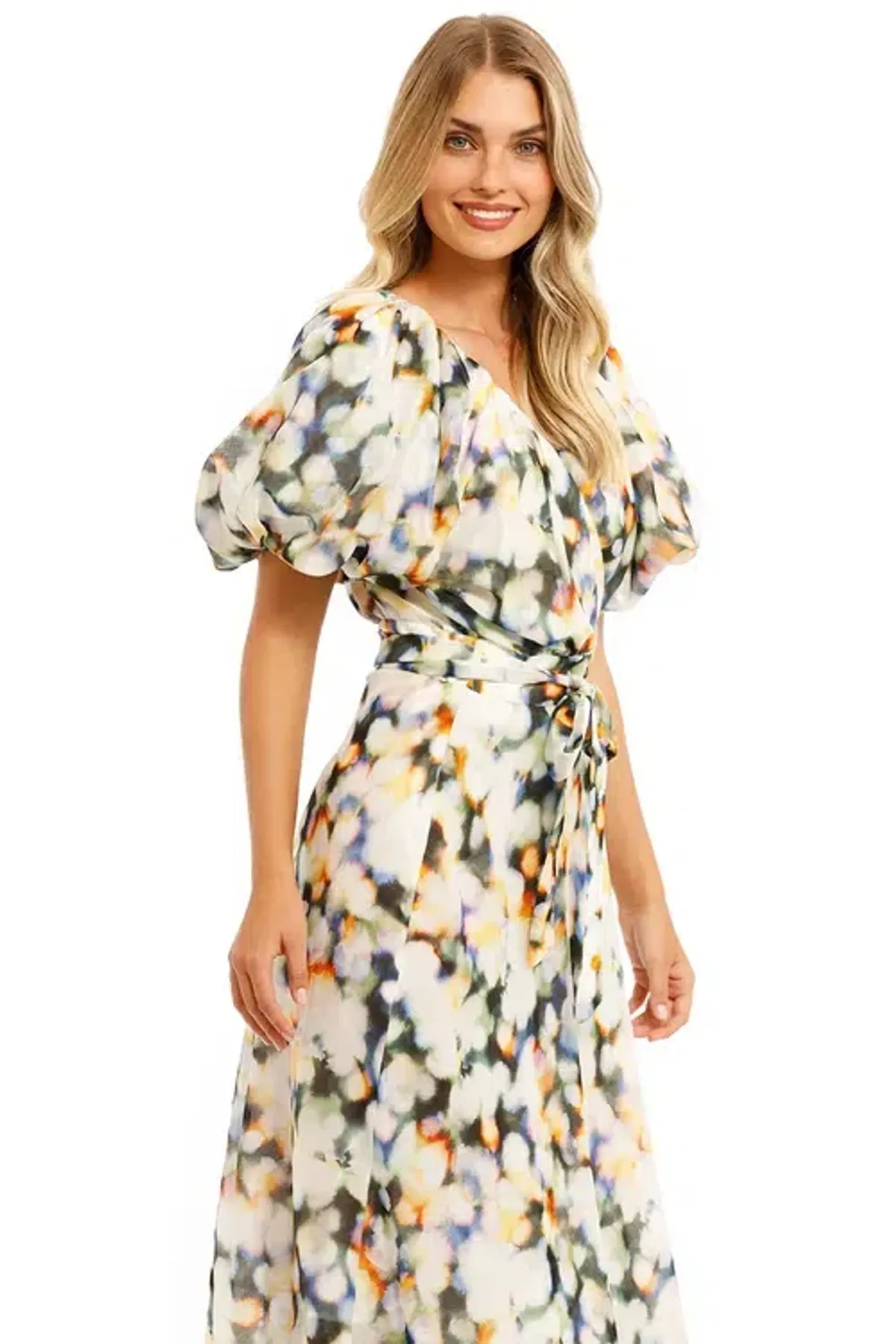 Ginger and Smart Lumiere Wrap Dress Lumiere Multi Print Size AU 14 - Image 3