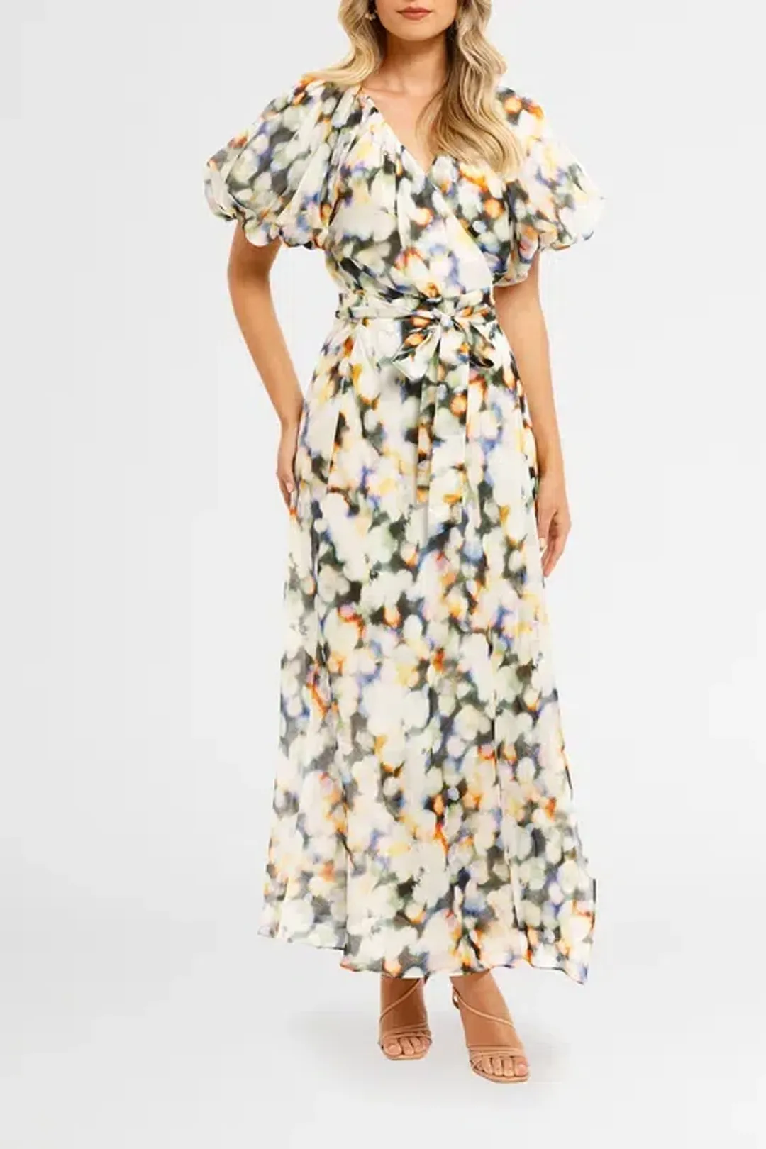 Ginger & Smart Lumiere Wrap Dress Lumiere Multi Print Size AU 16 for rent on The Volte - main image