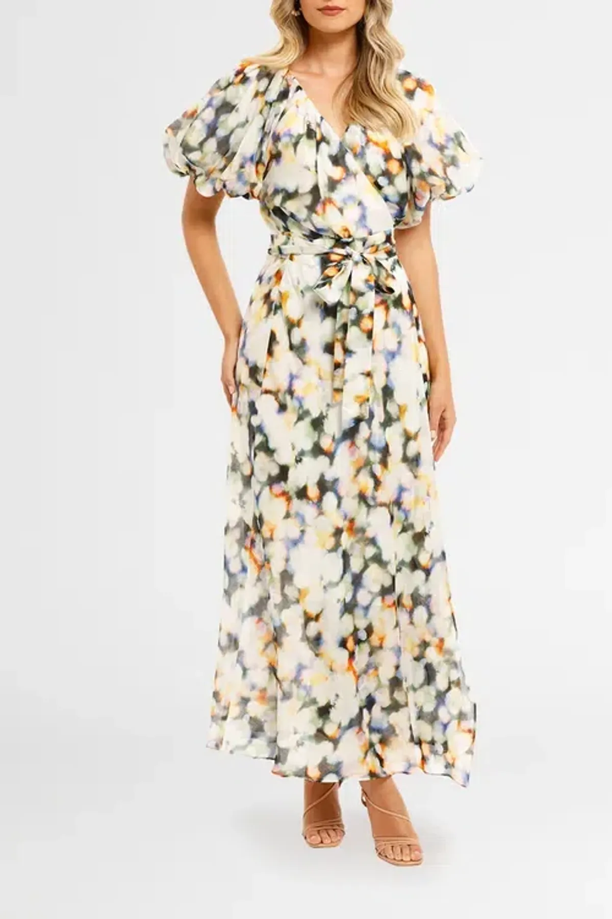 Ginger & Smart Lumiere Wrap Dress Lumiere Multi Print Size AU 16 - Image 1