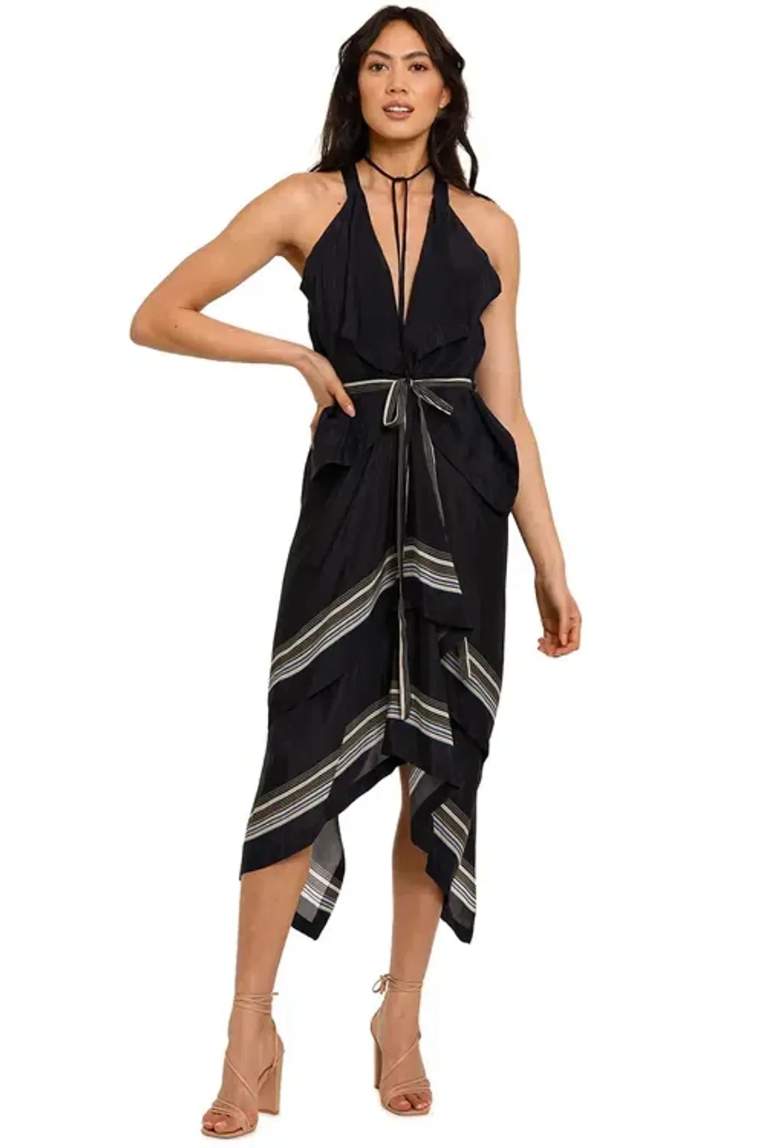 KITX Lady Boss Scarf Puzzle Dress Black and White Size AU 8 for rent on The Volte - main image