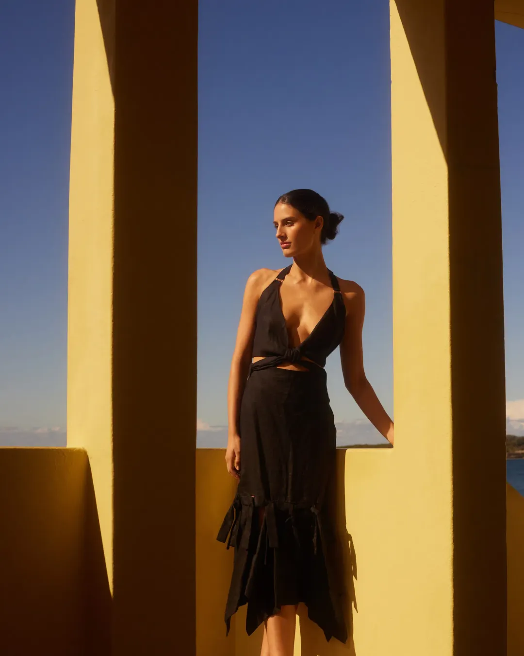 KITX Block System Tie Dress Black Size 6 for rent on The Volte - main image