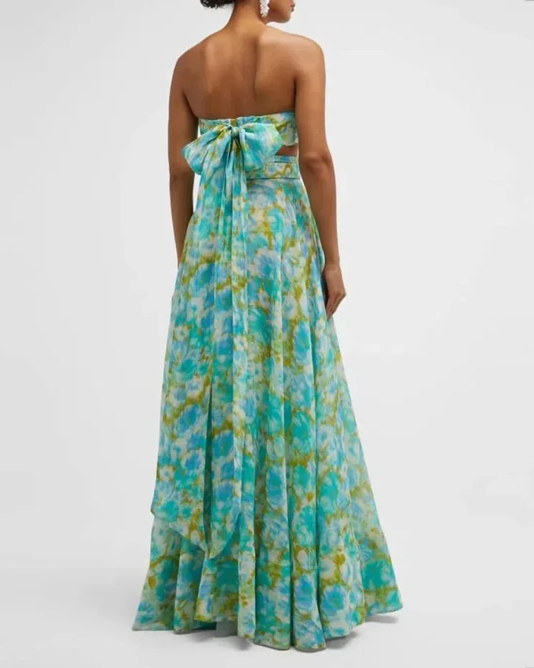 Zimmermann High Tide Crop Bodice And Ikat Maxi Skirt Floral Size AU 6 for rent on The Volte - main image